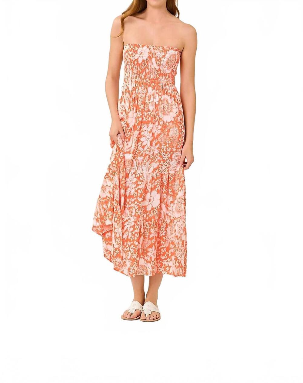 NEW LILLY PULITZER anali cover-up dress in sunset orange budding romance